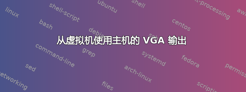 从虚拟机使用主机的 VGA 输出