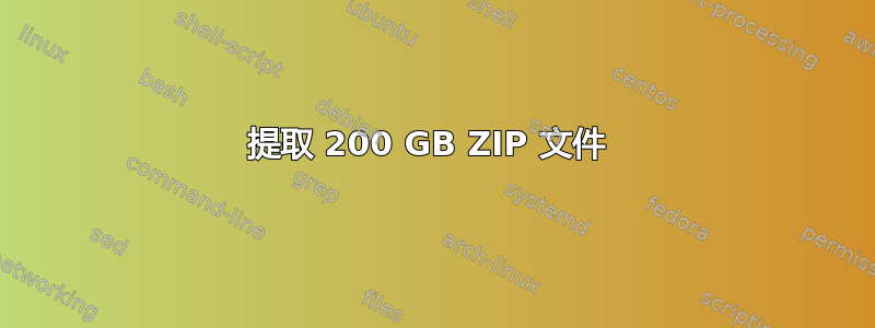 提取 200 GB ZIP 文件 