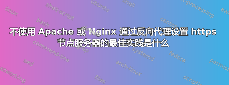 不使用 Apache 或 Nginx 通过反向代理设置 https 节点服务器的最佳实践是什么