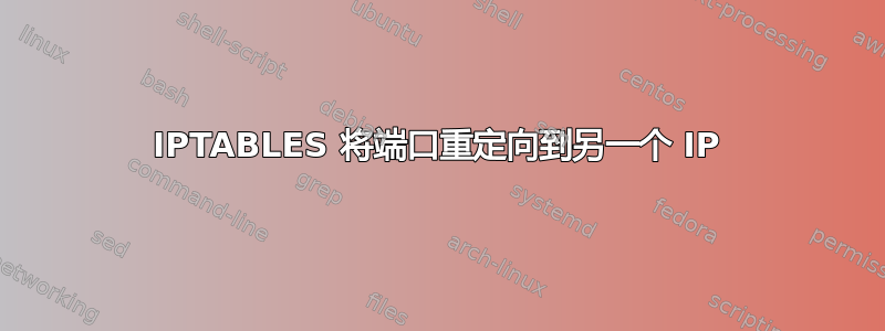 IPTABLES 将端口重定向到另一个 IP