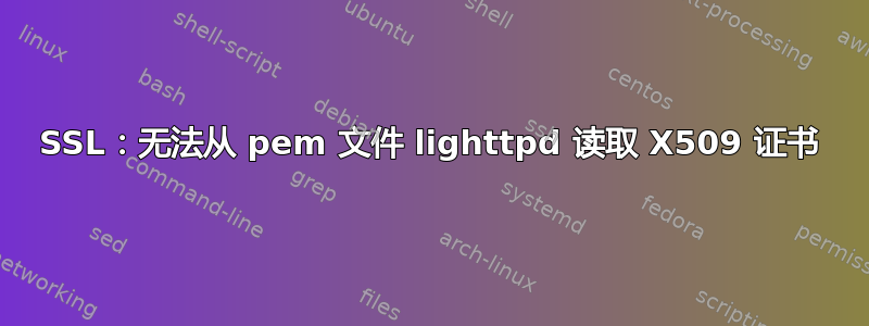 SSL：无法从 pem 文件 lighttpd 读取 X509 证书