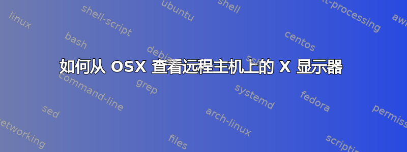 如何从 OSX 查看远程主机上的 X 显示器