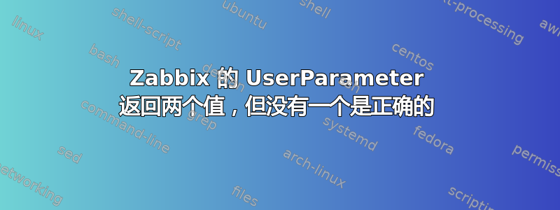 Zabbix 的 UserParameter 返回两个值，但没有一个是正确的