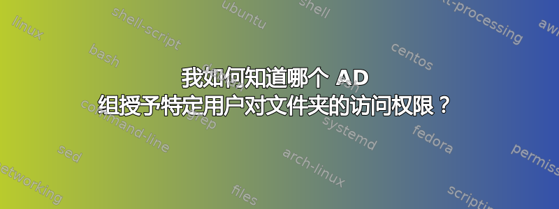 我如何知道哪个 AD 组授予特定用户对文件夹的访问权限？