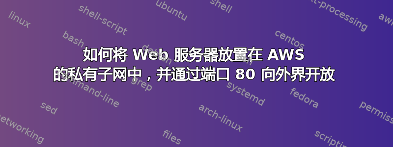 如何将 Web 服务器放置在 AWS 的私有子网中，并通过端口 80 向外界开放