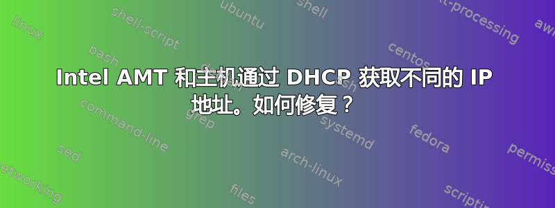 Intel AMT 和主机通过 DHCP 获取不同的 IP 地址。如何修复？