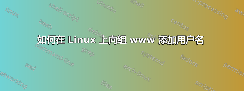 如何在 Linux 上向组 www 添加用户名