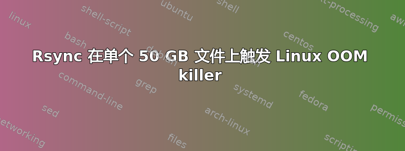 Rsync 在单个 50 GB 文件上触发 Linux OOM killer