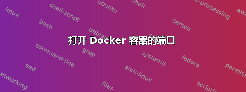 打开 Docker 容器的端口