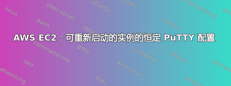 AWS EC2：可重新启动的实例的恒定 PuTTY 配置