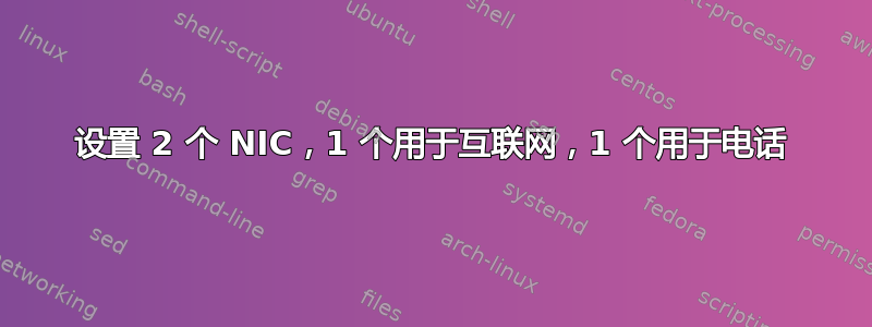 设置 2 个 NIC，1 个用于互联网，1 个用于电话