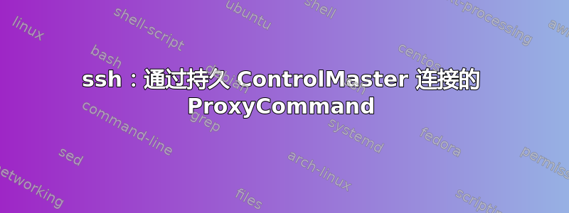 ssh：通过持久 ControlMaster 连接的 ProxyCommand