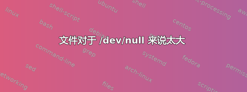 文件对于 /dev/null 来说太大