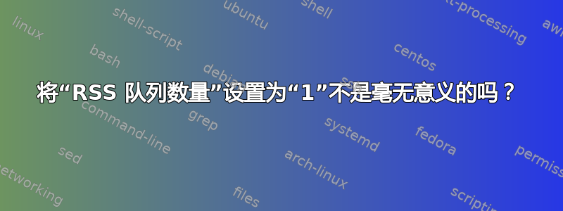 将“RSS 队列数量”设置为“1”不是毫无意义的吗？