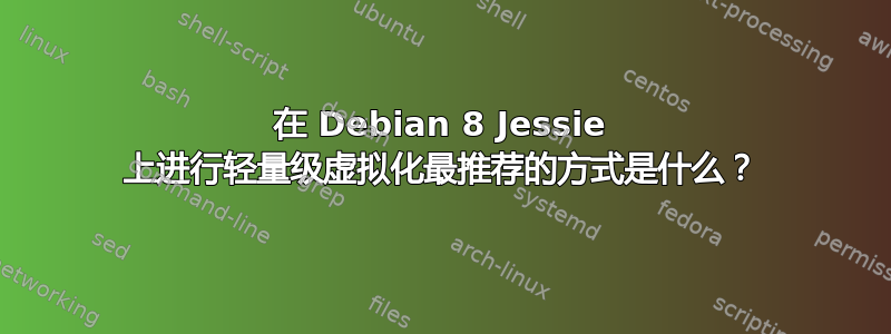 在 Debian 8 Jessie 上进行轻量级虚拟化最推荐的方式是什么？