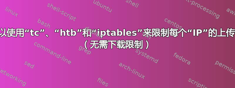 是否可以使用“tc”、“htb”和“iptables”来限制每个“IP”的上传带宽？ （无需下载限制）