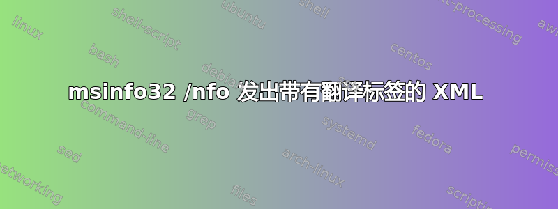 msinfo32 /nfo 发出带有翻译标签的 XML