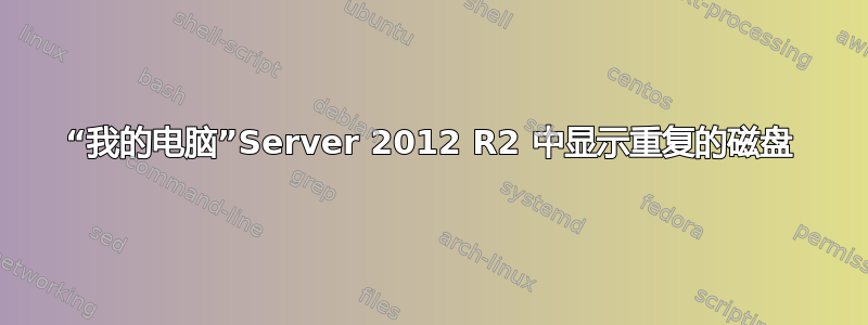 “我的电脑”Server 2012 R2 中显示重复的磁盘