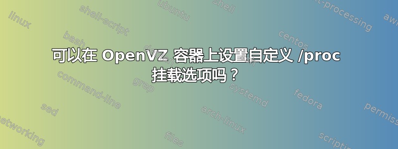 可以在 OpenVZ 容器上设置自定义 /proc 挂载选项吗？