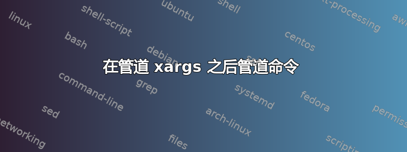 在管道 xargs 之后管道命令