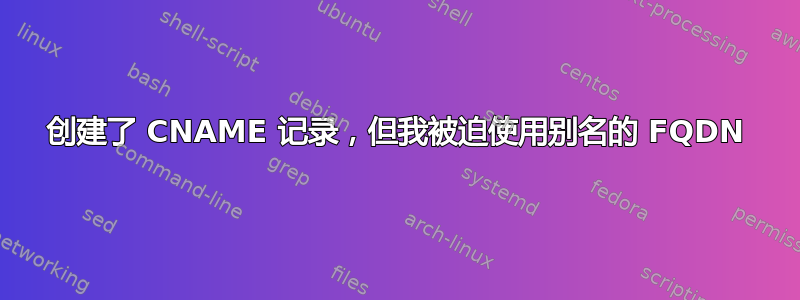 创建了 CNAME 记录，但我被迫使用别名的 FQDN