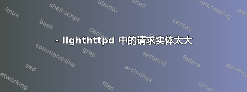 413 - lighthttpd 中的请求实体太大