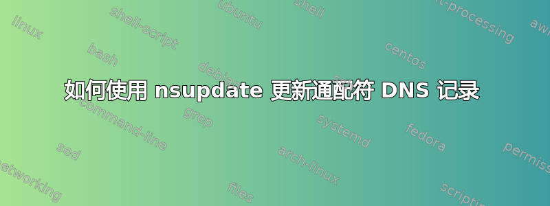 如何使用 nsupdate 更新通配符 DNS 记录