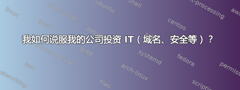 我如何说服我的公司投资 IT（域名、安全等）？