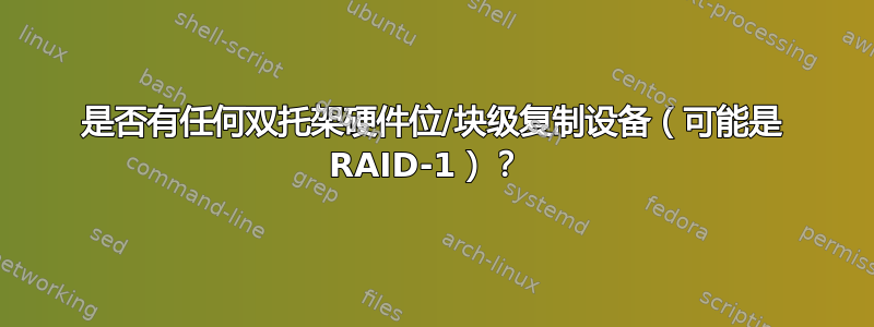 是否有任何双托架硬件位/块级复制设备（可能是 RAID-1）？ 