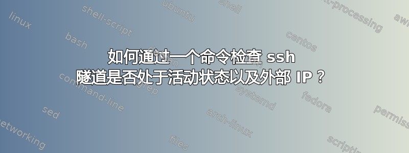 如何通过一个命令检查 ssh 隧道是否处于活动状态以及外部 IP？