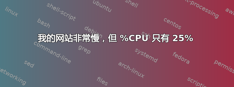 我的网站非常慢，但 %CPU 只有 25%