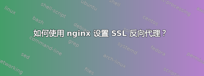 如何使用 nginx 设置 SSL 反向代理？