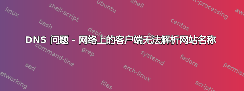 DNS 问题 - 网络上的客户端无法解析网站名称