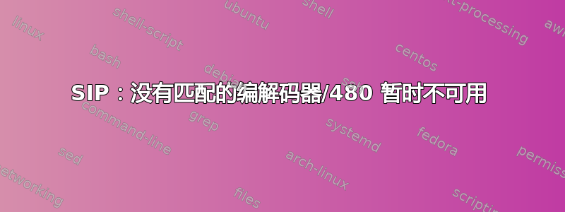 SIP：没有匹配的编解码器/480 暂时不可用