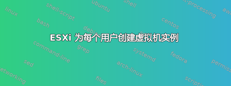 ESXi 为每个用户创建虚拟机实例