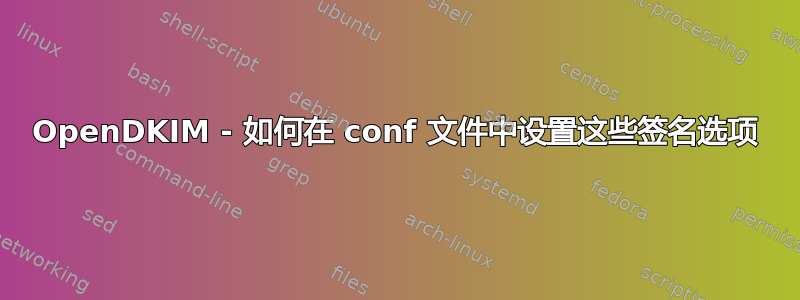 OpenDKIM - 如何在 conf 文件中设置这些签名选项