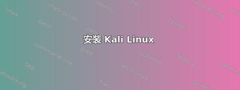 安装 Kali Linux