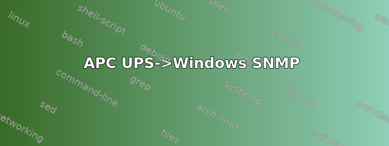 APC UPS->Windows SNMP