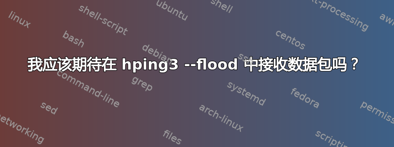 我应该期待在 hping3 --flood 中接收数据包吗？