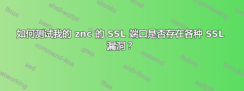 如何测试我的 znc 的 SSL 端口是否存在各种 SSL 漏洞？