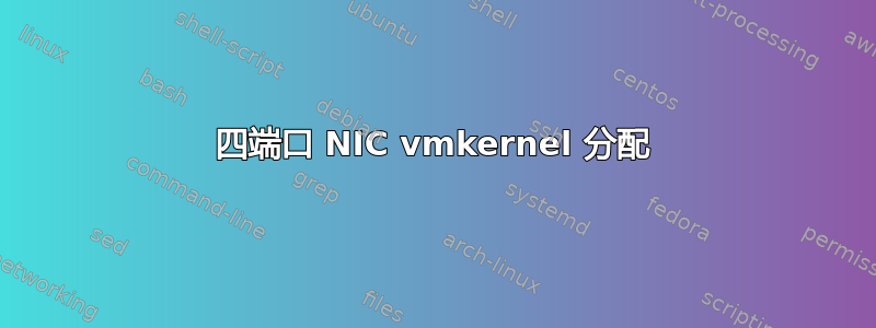 四端口 NIC vmkernel 分配