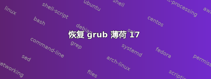 恢复 grub 薄荷 17