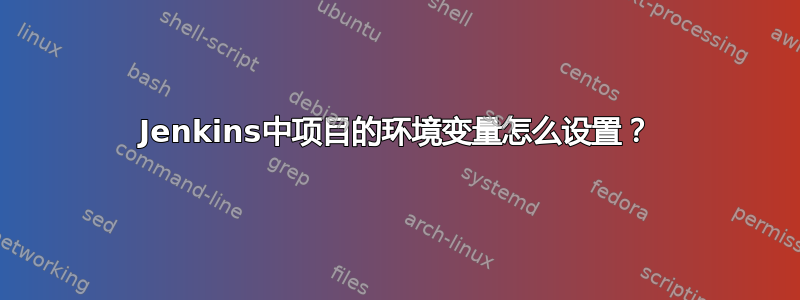 Jenkins中项目的环境变量怎么设置？