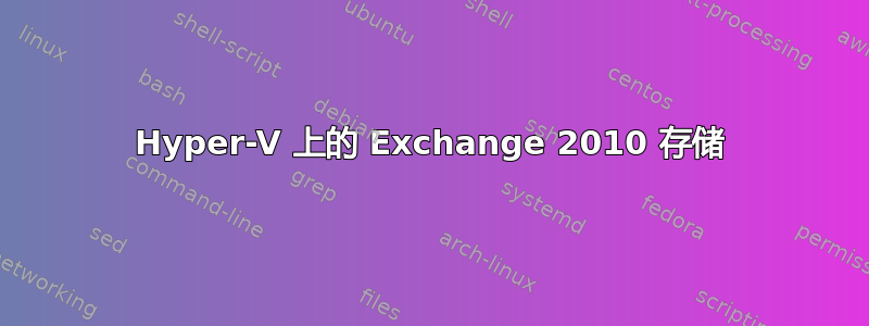 Hyper-V 上的 Exchange 2010 存储