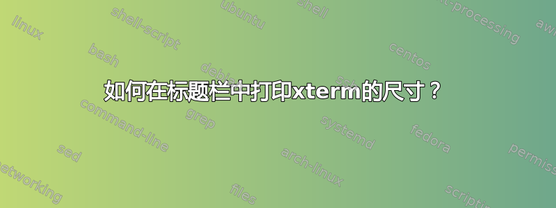 如何在标题栏中打印xterm的尺寸？