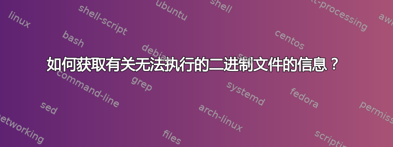 如何获取有关无法执行的二进制文件的信息？