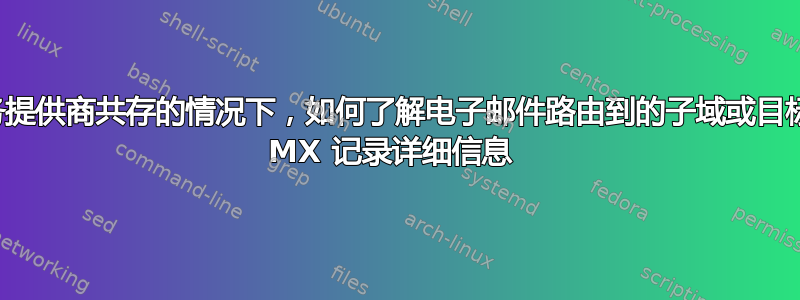 在两个服务提供商共存的情况下，如何了解电子邮件路由到的子域或目标服务器的 MX 记录详细信息 