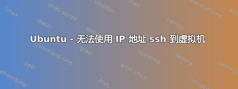 Ubuntu - 无法使用 IP 地址 ssh 到虚拟机