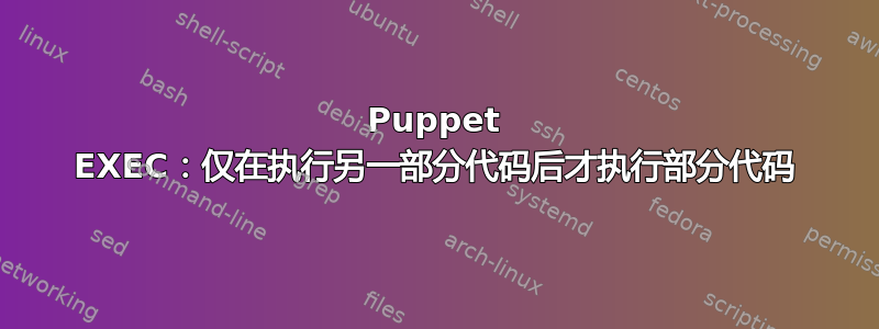 Puppet EXEC：仅在执行另一部分代码后才执行部分代码