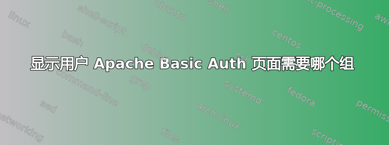 显示用户 Apache Basic Auth 页面需要哪个组